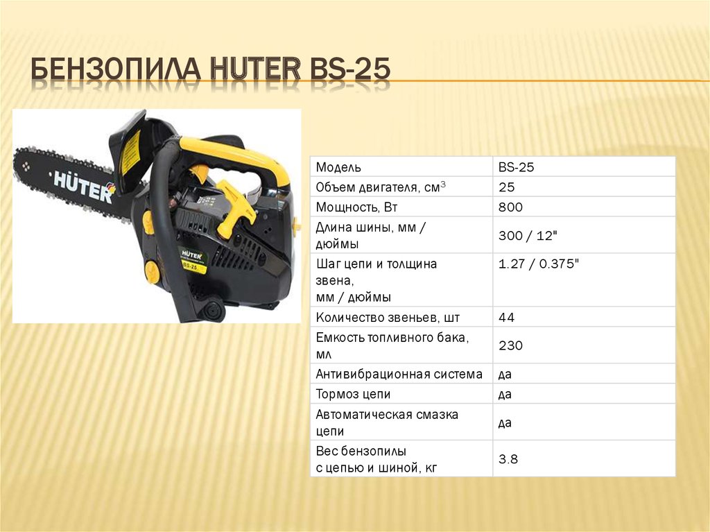 Про выбор цепи для бензопилы
