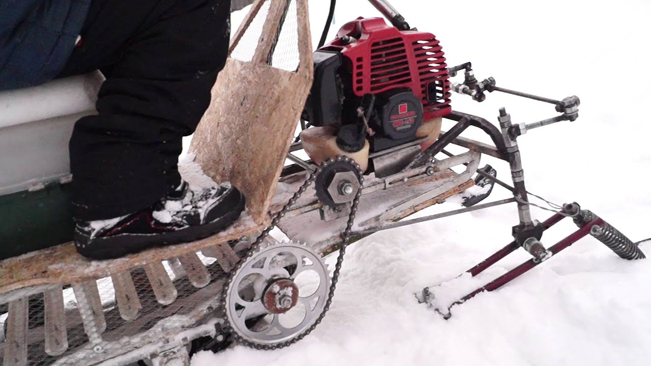 Снегоход из снегоката: как сделать из детского снегоката своими руками? чертежи самодельного снегохода с двигателем