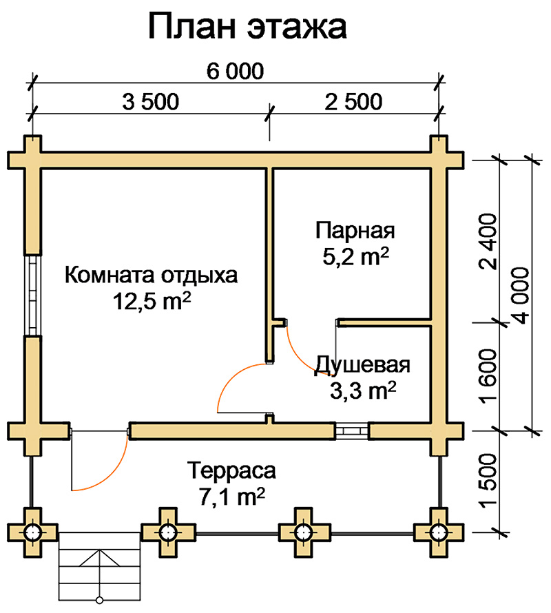 Планировка бани 4х6, 3х4, 4х5, 5х5, 3х6, 3х5 и других размеров внутри помещения