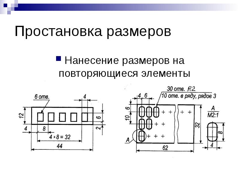 Повторяющиеся размеры на разных видах одного изображения указываются на чертеже