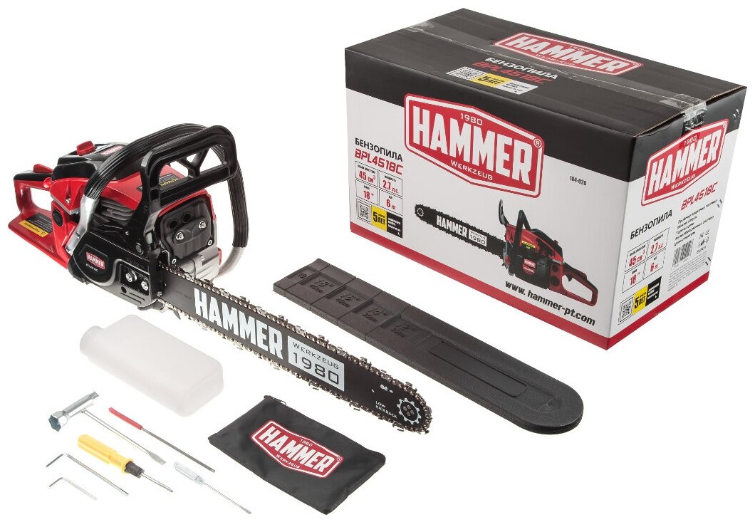 Hammer flex bpl4518a 104-013 — обзор бензопилы