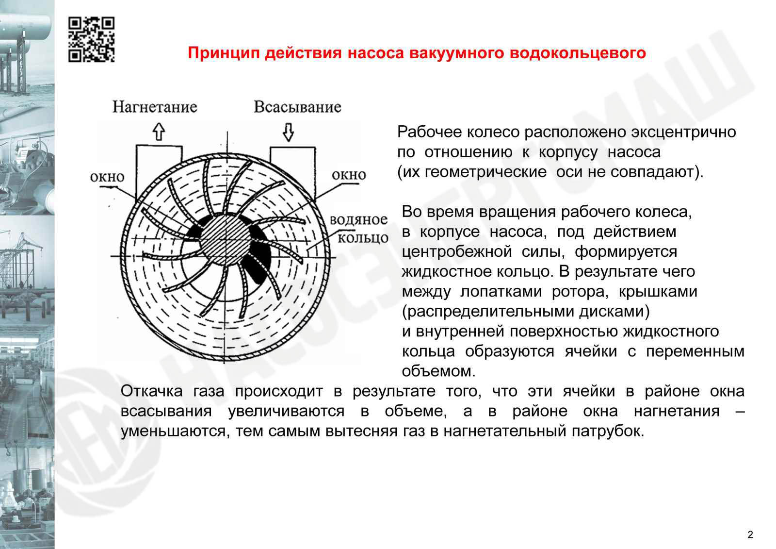 Водокольцевой вакуумный насос принцип работы схема