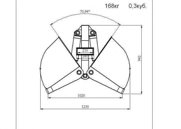 Грейферный ковш для колодца чертеж с размерами