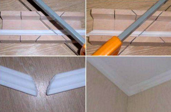 Как правильно обрезать потолочный плинтус в домашних условиях: пошаговая инструкция + фото и видео