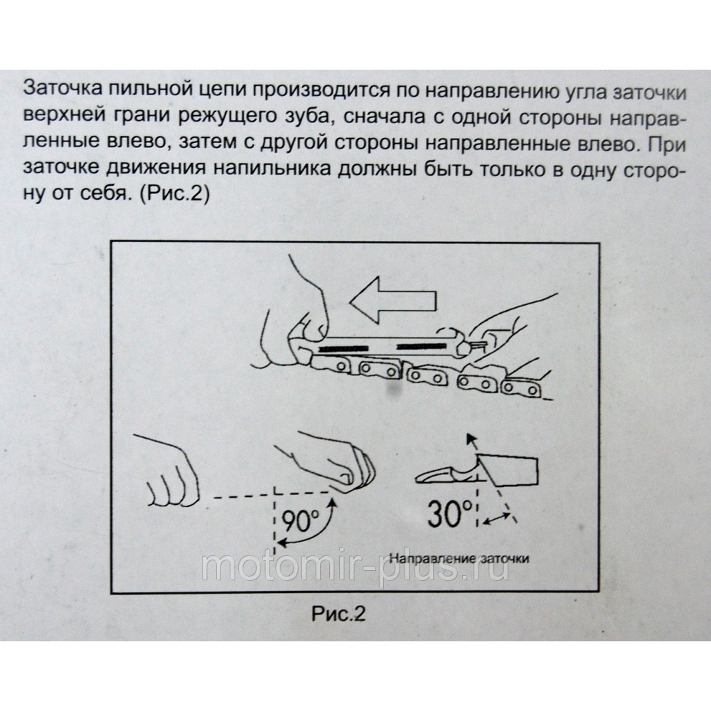 Направление зубьев на бензопиле рисунок