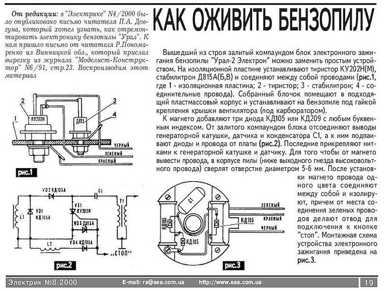 Установка зажигания на бензопиле урал - antirun.ru