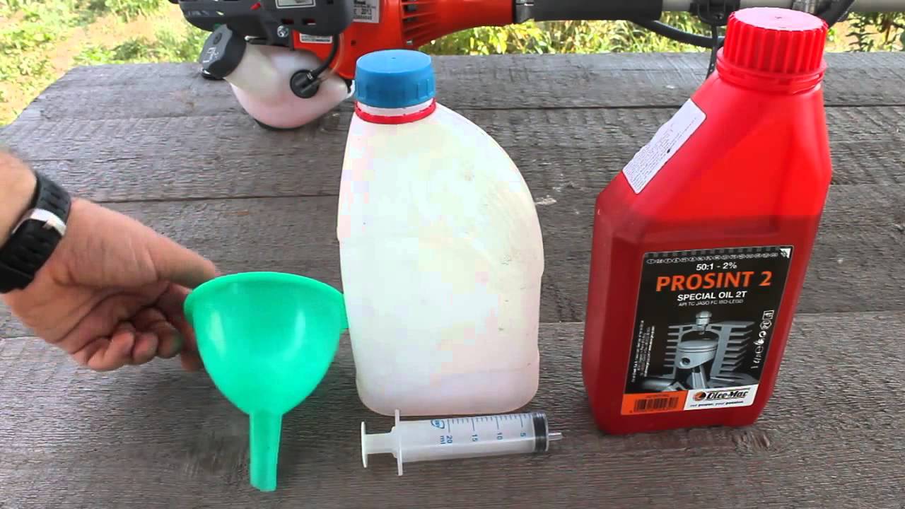 Как развести бензин с маслом для триммера: пропорции смеси