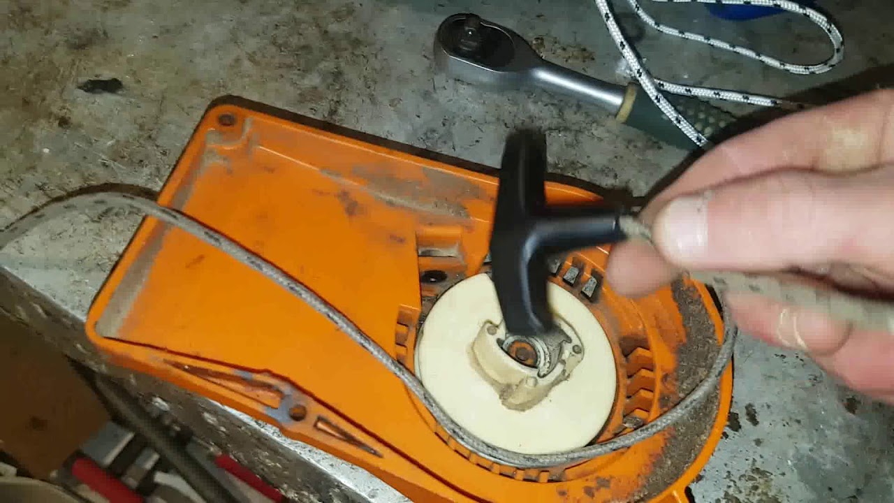 Как поменять шнур на бензопиле - спецтехника
