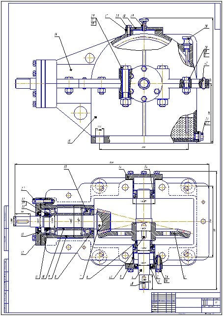 Конический редуктор чертеж автокад