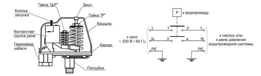 Схема подключения сухого реле