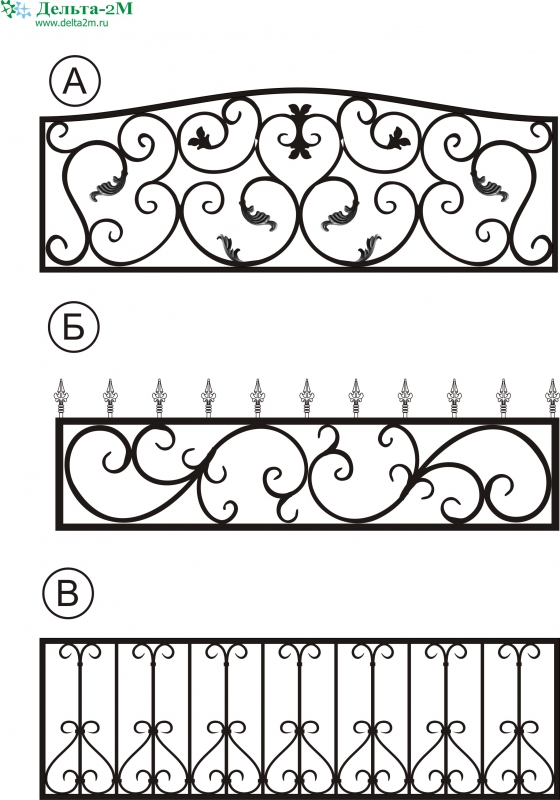 Эскизы оградок холодной ковки