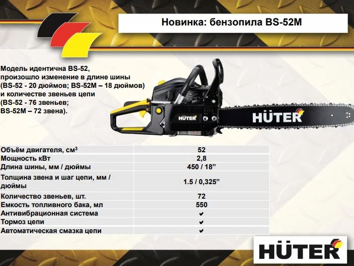 Бензопила huter bs-45: - описание модели, характеристики, отзывы
