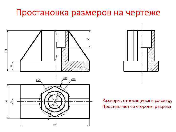 Разрез ребер на чертеже