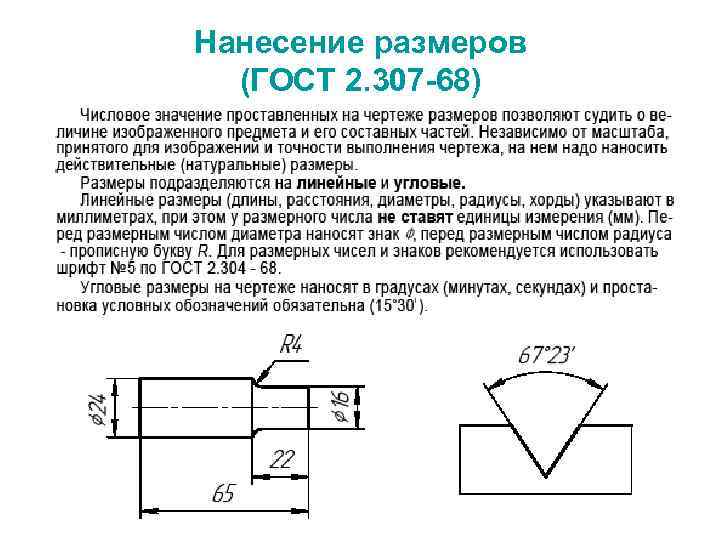 Обозначение ширины на чертеже