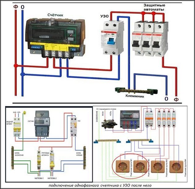 Схема подключения однофазного счетчика в частном доме