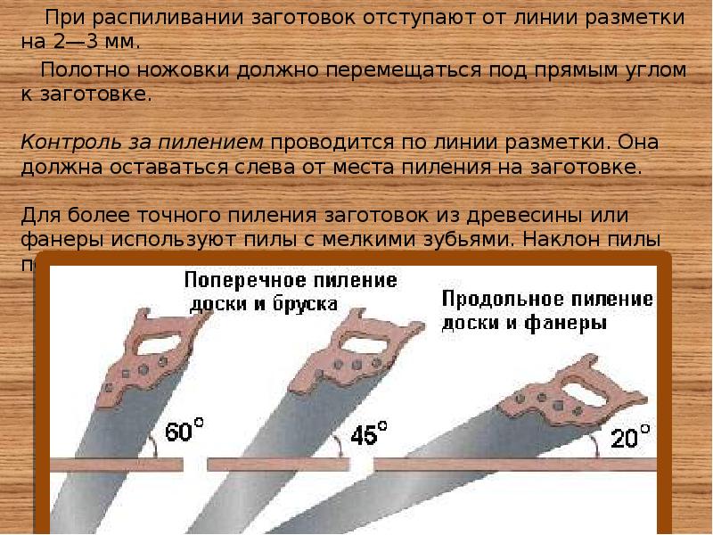 Как правильно пилить. Пиление древесины презентация. Пиление заготовок из древесины. Пиление древесины 5 класс. Пиление заготовок из древесины лучковая.